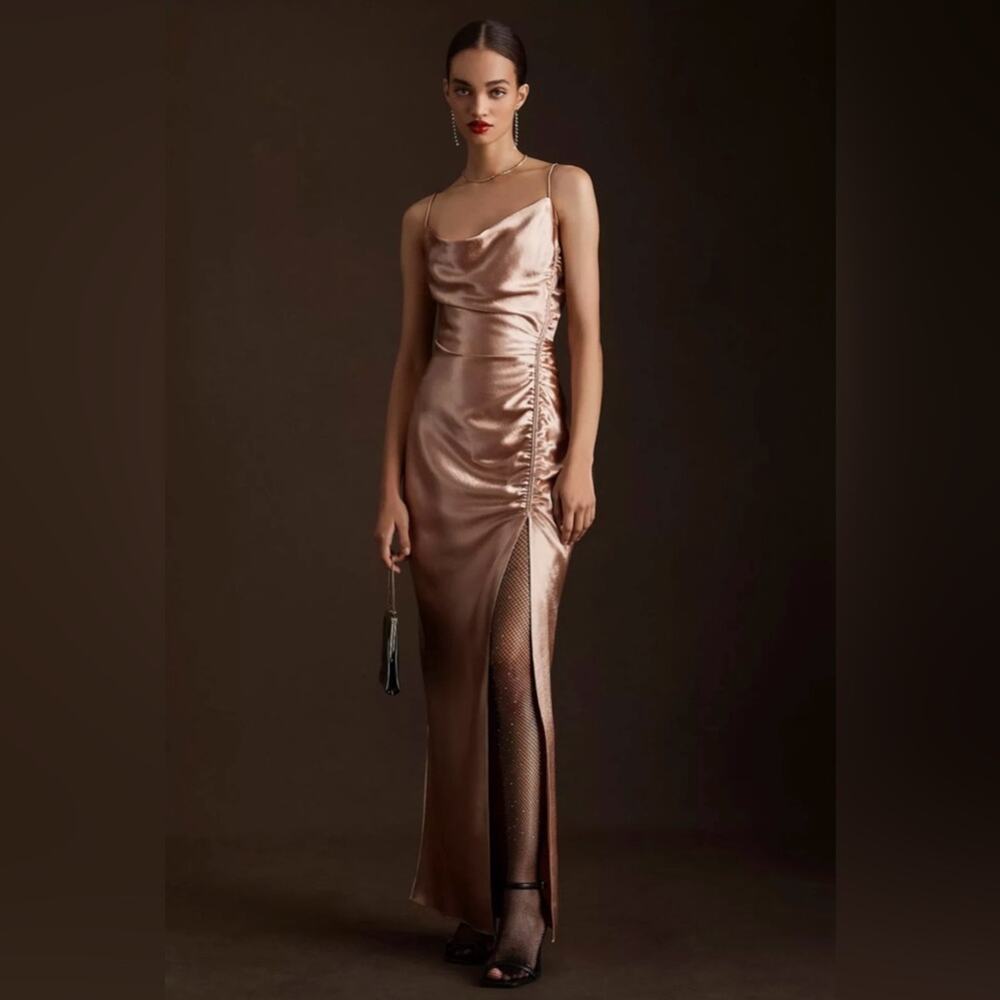 Sachin + Babi Shimmering Bronze Maxi Dress